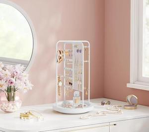 Leaf Design Support de bijoux en or pour boucles d'oreilles Colliers Bagues Organisateur élégant inspiré de la nature pour vanité et affichage - Product Image 5