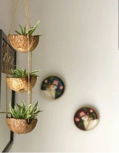 2024 Sale Eco-Friendly Coconut Shell Hanging <b>Plant</b> <b>Pot</b> Small Design for Home & Nursery Made in Vietnam - Product Image 5
