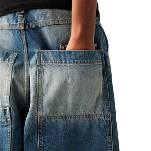2025 Proveedor al por mayor con 10 millones de ventas Streetwear Straight Super Loose Color sólido Jeans Denim Baggy Jeans Hombres OEM - Product Image 5