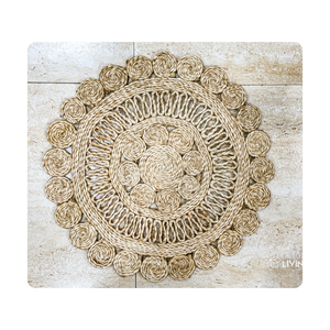 Napperons classiques en jute tressé de couleur naturelle faits à la main impression personnalisée vaisselle écologique durable table à manger maison - Product Image 1