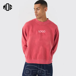 Sweat-shirt épais et épais à épaules tombantes rouge avec logo personnalisé surdimensionné 100% sweat-shirt d'entraînement sportif en coton sweats à capuche - Product Image 1