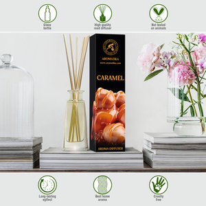 Aromatika Caramel 100ml <b>Reed</b> <b>Diffuser</b> with Sweet Gourmand Fragrance Long Lasting Room Aroma - Product Image 3