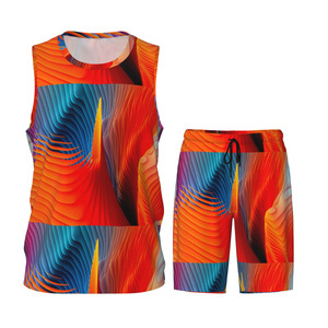 Nouveau design d'uniformes de basket-ball imprimés de poche respirants Bsci Polyester Sportswear pour les grandes tailles confortable et élégant - Product Image 1