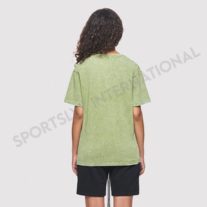 Camiseta Larga de Gran Tamaño, 100% Algodón, Tejido de Punto, Logotipo Frontal, Estilo Lavado Ácido Ecológico, Diseño en Blanco, 280 Gramos, Ropa Deportiva al por Mayor - Product Image 4