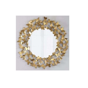 Top luxe Design fer mur miroir salon forme ronde couleur cuivre décoratif mur miroir meilleur prix indien métal miroir - Product Image 5