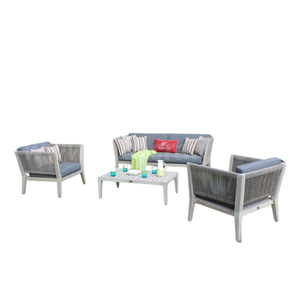 Sofá de cuerda redonda de ocio, marco de madera para exteriores, ver 2, para exteriores - Product Image 1