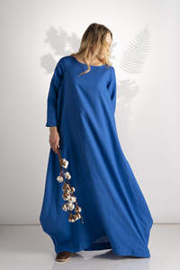 Vestido de caftán largo hasta el suelo, manga larga, cuello redondo, bohemio, festivo, a la moda, novedad - Product Image 3