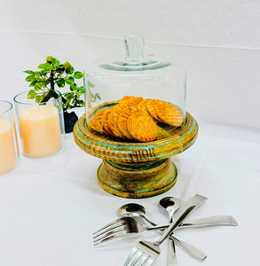 <b>Cake</b> <b>Stand</b> with Glass <b>Dome</b> Lid Multifunctional Round Shatterproof Dessert Table Display with Wood Serving Platter Donut <b>Stand</b> - Product Image 4