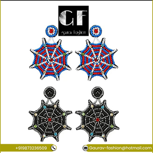 Boucles d'oreilles ethniques bohèmes faites à la main à long fil de soie perlé gland cristal strass plaqué or goutte - Product Image 2