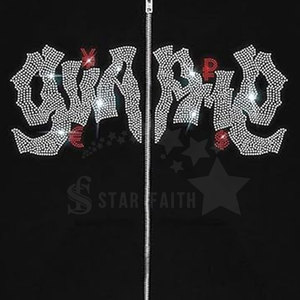 Sudadera con Capucha para Hombre, Estilo Hip Hop Casual, con Lavado Ácido, Pedrería y Detalles con Estampado de Diamantes, para Invierno - Product Image 6
