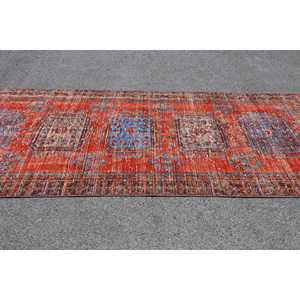 พรมวินเทจขนาด 4.1x11.5 ฟุต, พรม, พรมสีแดงล้วนทำจากขนสัตว์ - Product Image 3