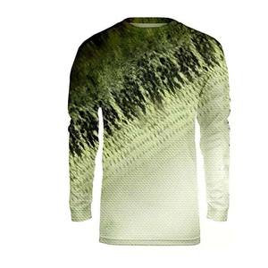 Venta al por mayor de sublimación personalizada de manga larga transpirable hombre poliéster Spandex de secado rápido protección solar-UV camisas de pesca - Product Image 2