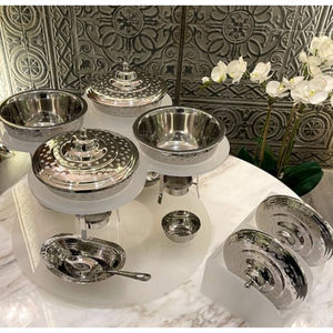 Plato de frotamiento Contenedor de comida de boda Olla Decoración de exhibición Cazuela Plato de frotamiento de metal Nuevo concepto Equipo de chef - Product Image 3