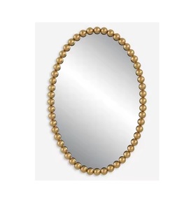 Espejo de pared de Metal de gran tamaño, diseño elegante de forma ovalada para el hogar, Hotel, estilo moderno para espejo decorativo de boda - Product Image 1