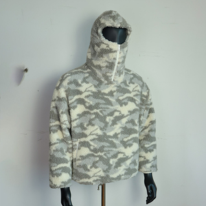 Custom Oversized Unisex Sherpa Fleece <b>Flannel</b> Hoodies Outdoor Thick Jacquard Pattern Casual Men's Sherpa Fleece <b>Jacket</b> - Product Image 3