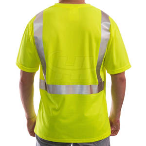 Camisetas de Trabajo de Alta Visibilidad de Poliéster para Hombre con Cinta Reflectante, Certificación CE, Ropa de Seguridad para Trabajos en Carretera y Labor al Aire Libre - Product Image 5