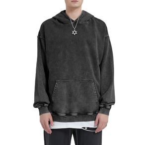 Sweat-shirt à capuche unisexe surdimensionné de haute qualité du fabricant, 100 % coton, 420 g, épais, chaud, délavé à l'acide - Product Image 4