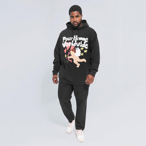 Sweat à capuche surdimensionné et lourd pour hommes, imprimé bouffant 3D, col d'épaule tombant, confortable, de haute qualité, pour l'hiver - Product Image 4