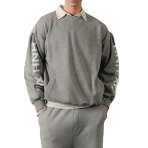 Sudadera Personalizada de Lujo, Estilo Universitario, con Puños a Rayas, 100% Algodón Jersey, Sudadera Holgada de Cuello Redondo - Product Image 1