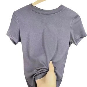 Camiseta de manga corta para mujer, ropa transpirable para mujer, Camisetas básicas ajustadas de verano, camisetas de algodón 2025, camisetas informales con cuello redondo para mujer - Product Image 1
