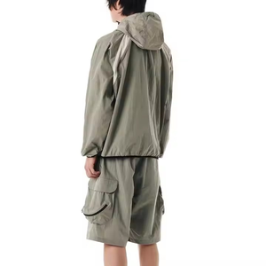 Survêtements coupe-vent en nylon respirant de qualité supérieure OEM Ensemble de survêtements coupe-vent d'hiver à fermeture éclair avec logo imprimé personnalisé deux pièces - Product Image 6