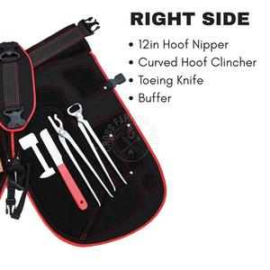 ชุดอุปกรณ์ตัดแต่งกีบม้าแบบมืออาชีพ ผ้ากันเปื้อนหนัง มีดตัดกีบสองด้าน คีมตัดกีบแบบห่วง ที่ขัดเหล็ก แปรงลวด ทำความสะอาดสิ่งสกปรก - Product Image 3