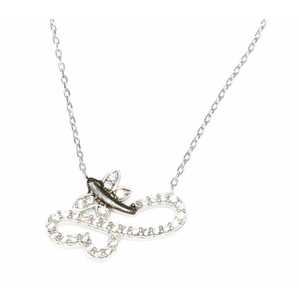 Collier en argent sterling 925 modèle papillon d'amour avec pierre blanche pour les occasions de cadeaux - Product Image 3