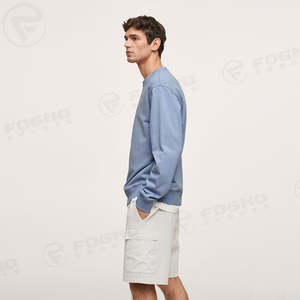 Sudadera de Cuello Redondo Lisa 100% Algodón para Hombre, Sudaderas Casuales con Logotipo Personalizado al por Mayor, Sudadera Básica Suave y Cómoda para Hombre - Product Image 3