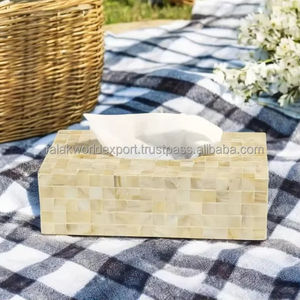 Caja de pañuelos de perlas madre cuadrada moderna de lujo de gama alta, recién llegado, soporte de papel de baño para hoteles en casa, resorts de FWE - Product Image 3