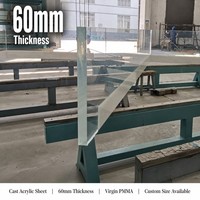 Mur de piscine en verre acrylique structurel pour hôtel, Grandview, PMMA coulé, stable aux UV, 50 mm, 300 mm d'épaisseur
