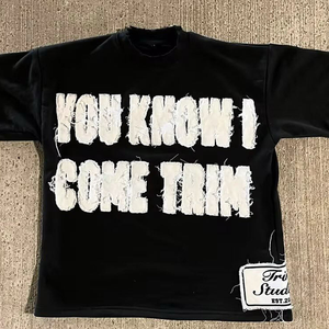 Camiseta Corta Holgada Estilo Vintage para Hombre, con Parche Bordado Personalizado, 100% Algodón Transpirable, Manga Corta - Product Image 6