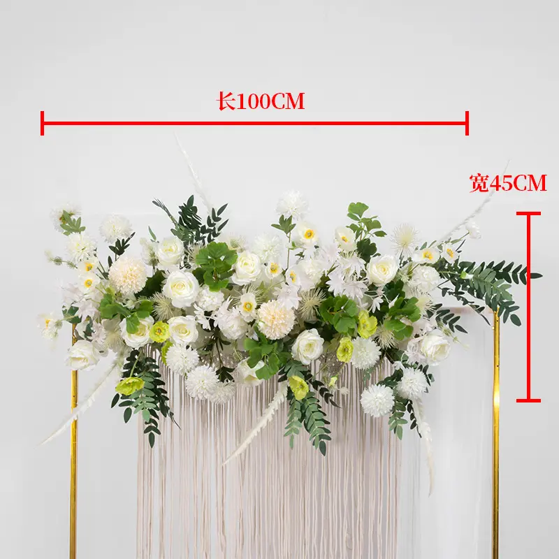 Düğün zemin için dekoratif yapay çiçek kemer koşucu masa yapay çiçek satır