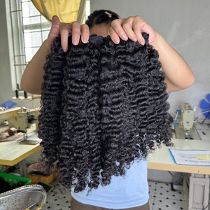 Top qualité offre spéciale vietnamien Qhair pas de perte de cheveux bruts noir birman Curl Double faisceaux tirés de Qhair - Product Image 1