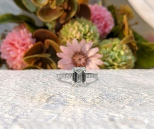 Solid 10K/14K White/Yellow Gold 2 Ct Emerald Cut Lab Grown Diamond Vintage Style Classic Engagement Wedding <b>Ring</b> For Women's - Product Image 1