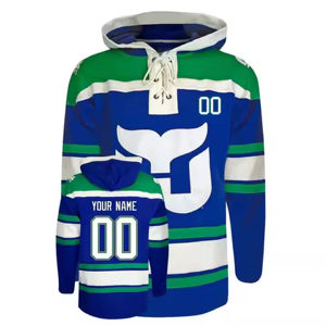 Sweat à capuche de hockey sur glace personnalisé, sublimé, imperméable, 100% polyester, polaire 280g, avec nom du joueur et logo de l'équipe, OEM accepté - Product Image 5