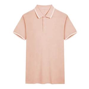 Trendy Custom <b>Men's</b> <b>Pink</b> for T-<b>Shirt</b> Summer Streetwear 100% Cotton Anti-Wrinkle Pocket Short Sleeve OEM Embroidered Logo Collar - Product Image 5