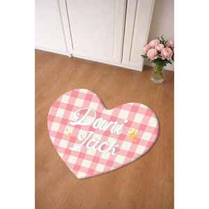 Tapis à motif écossais rose, cadeau pour petite amie, tapis pour la Saint-Valentin, Heart 2 - Product Image 2