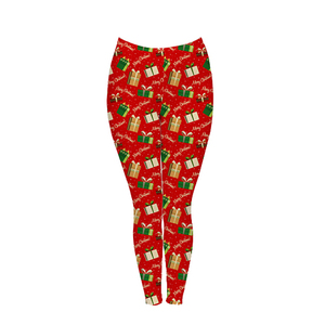 Mallas de Yoga de cintura media para mujer con pantalones de estilo sólido con estampado navideño para regalar - Product Image 2