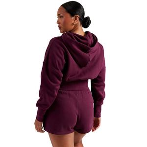 Sudaderas Cortas de Invierno para Mujer al por Mayor, ODM, Color Sólido, Cierre de Cremallera, Manga Larga, Logotipo Frontal Personalizado, Ropa Casual a la Moda - Product Image 2