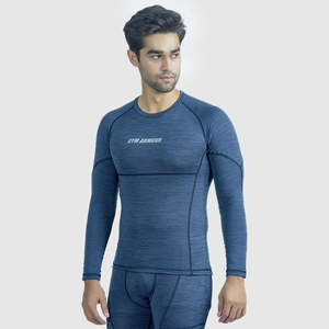 Camiseta Deportiva de Manga Larga con Compresión Armour en Color Azul Marino - Product Image 1