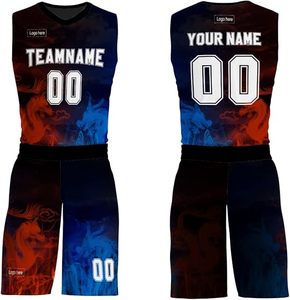 Uniforme de basket-ball personnalisé équipe imprimée et ensemble haut de basket-ball et short pour hommes/industrie du sport pour les jeunes - Product Image 6