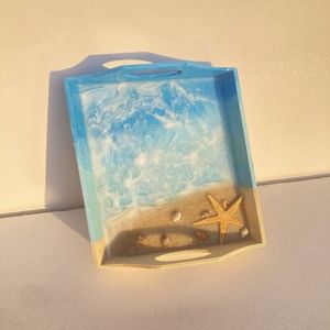 Plato artístico de resina para servir, patrón sólido moderno, duradero, hecho a mano para entretener a los invitados, fiestas, celebraciones, regalos, 100 Uds. - Product Image 2