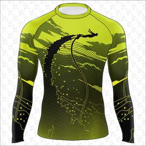Long Sleeve <b>MMA</b> <b>Rash</b> <b>Guard</b> For Men's quick dry Custom color and size men's breathable <b>rash</b> <b>guards</b> sublimation printing OEM - Product Image 3