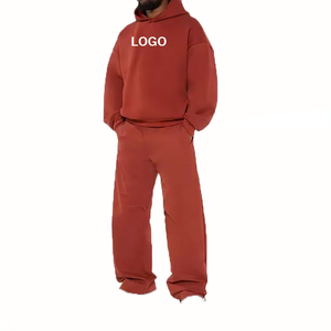 Survêtement 100% coton à logo personnalisé pour hommes, sweat à capuche surdimensionné et jogging, ensemble de 2 pièces pour la salle de sport, ensemble de survêtements de sport vierges pour l'hiver - Product Image 3