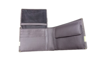 Venta caliente Bi-fold RFID Bloqueo Cuero genuino Hombres Delgado Diseño minimalista Bordado Tarjeta corta abierta Poliéster bohemio - Product Image 4