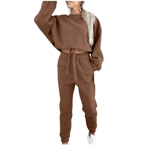 ชุดวอร์มผ้าฝ้าย100% สำหรับผู้หญิงเสื้อผ้าสำหรับฤดูหนาวแบบโอเวอร์ไซส์เนื้อผ้าดีที่สุดระบายอากาศได้ดี - Product Image 6