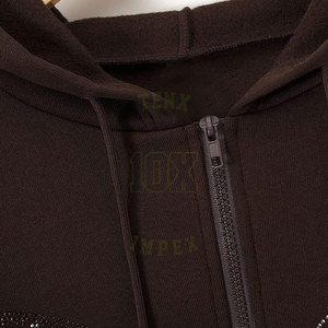 OEM Sweat à capuche personnalisé avec strass pour hommes Oversized Fit Streetwear Trend 2025 Commande en gros acceptée - Product Image 5