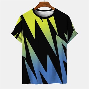 เสื้อยืดลายทางหลากสีสำหรับผู้ชายเสื้อยืดพิมพ์ลาย3D แฟชั่นเสื้อคอกลมเสื้อท่อนบนแขนสั้นใส่ได้ทั้งชายและหญิงเสื้อยืดสตรีทแวร์ - Product Image 3