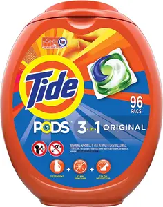 ชุดสบู่ผงซักฟอกเหลว Tide Pods, Ultra Oxi, HE เข้ากันได้ 85 ชิ้น