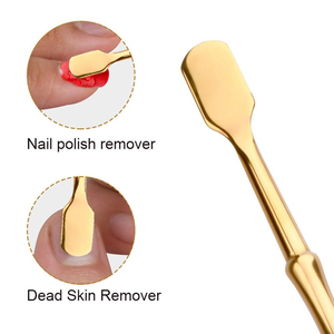 Pousse-cuticules double face réutilisable en acier inoxydable personnalisable, outil de manucure durable, fabricant de soins des ongles Kaamir - Product Image 3